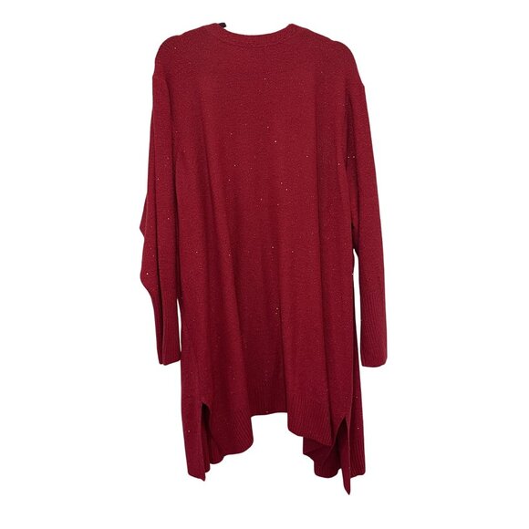 NWOT Isaac Mizrahi Live Red Sparkle Cardigan Tank Set 5X Plus Acrylic/Nylon Blen - Picture 10 of 13